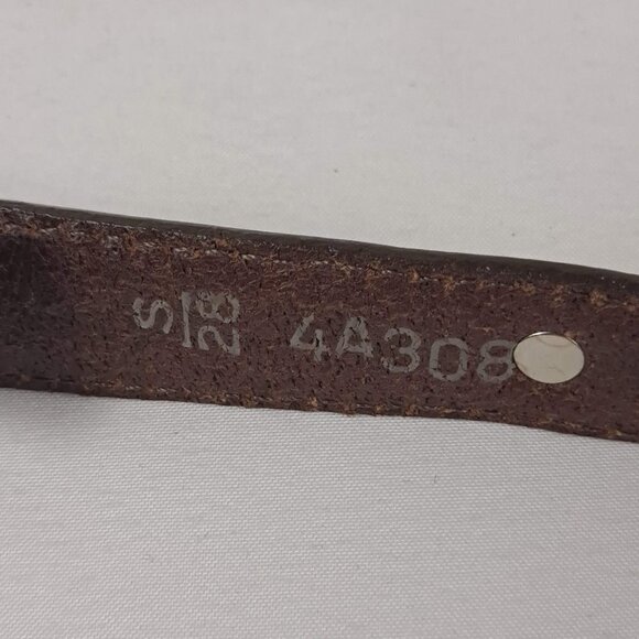 Brighton Brown Leather Belt Size Small 28 Silver and Gold Hardware Studded - Picture 9 of 10